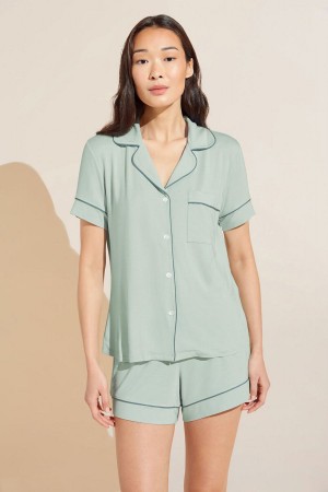 Eberjey Gisele TENCEL™ Modal Relaxed Short PJ Set Women Pajamas Green | FBK3873ST