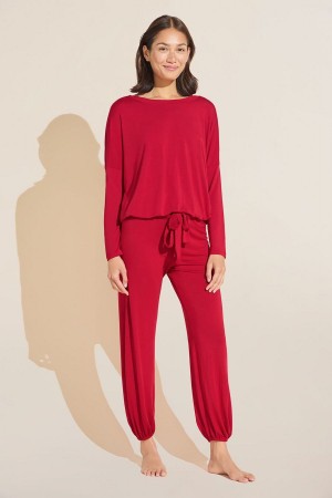 Eberjey Gisele TENCEL™ Modal Slouchy Set Women Pajamas Red | OZZ9046UP