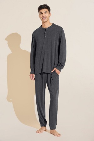 Eberjey Henry TENCEL™ Modal Long PJ Set Men Pajamas Grey | KJA1669TI