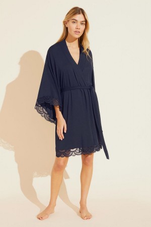 Eberjey Mariana TENCEL™ Modal Women Robe Navy | YAH5010PP