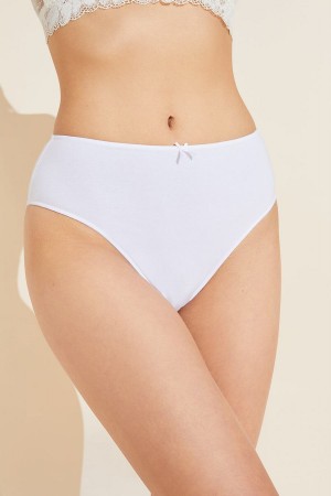 Eberjey Pima Stretch Cotton Highwaist Women Briefs White | XEW621UZ