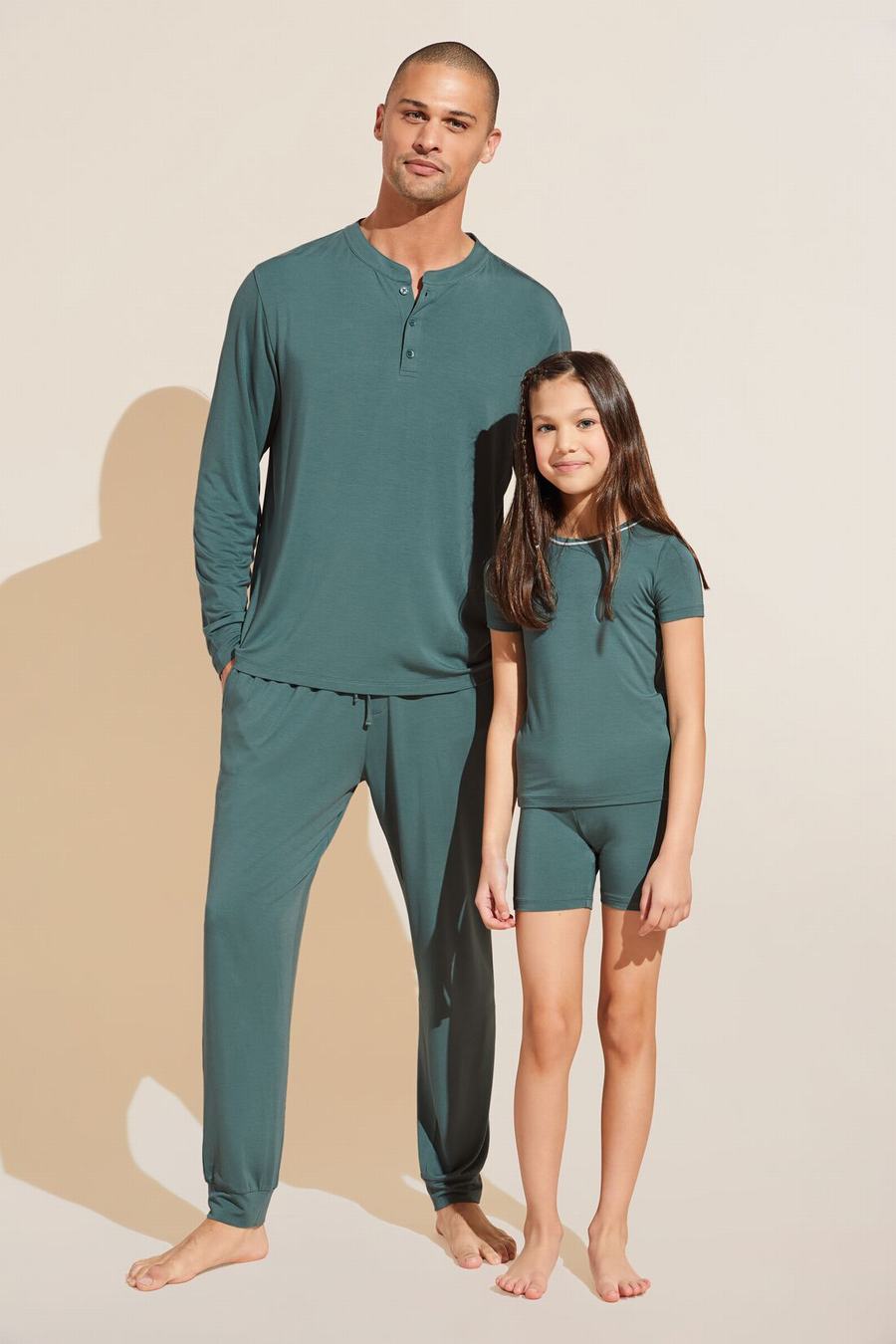 Eberjey Henry TENCEL™ Modal Long PJ Set Men Pajamas Green | YDE4639NN