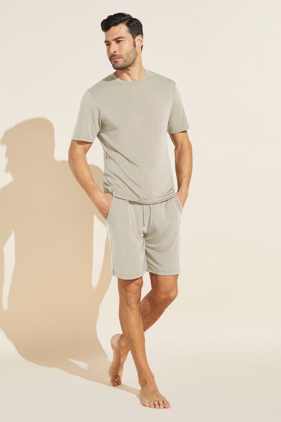 Eberjey Henry TENCEL™ Modal Short PJ Set Men Pajamas Beige | YZF283QK