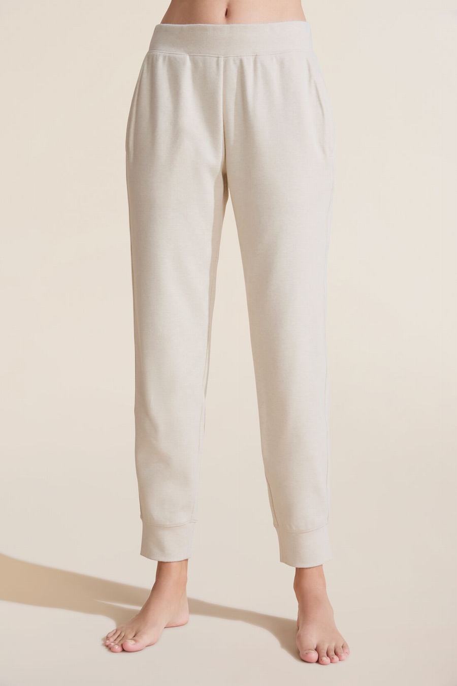 Eberjey Luxe Sweats Jogger Women Sweatpants White | HKY8446JV