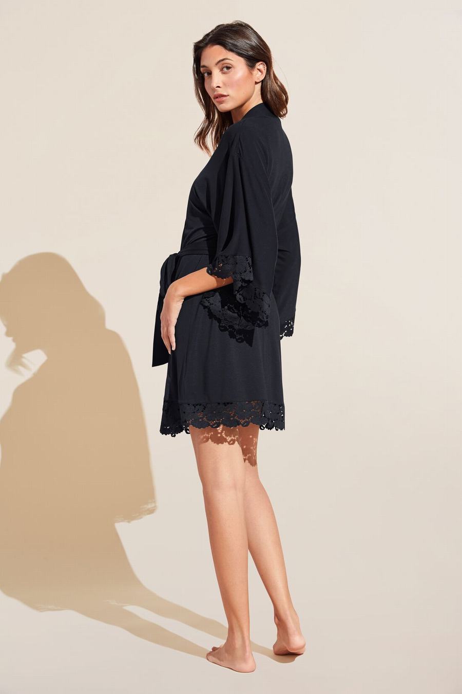 Eberjey Naya TENCEL Modal Women Robe Black | YPY3315LY