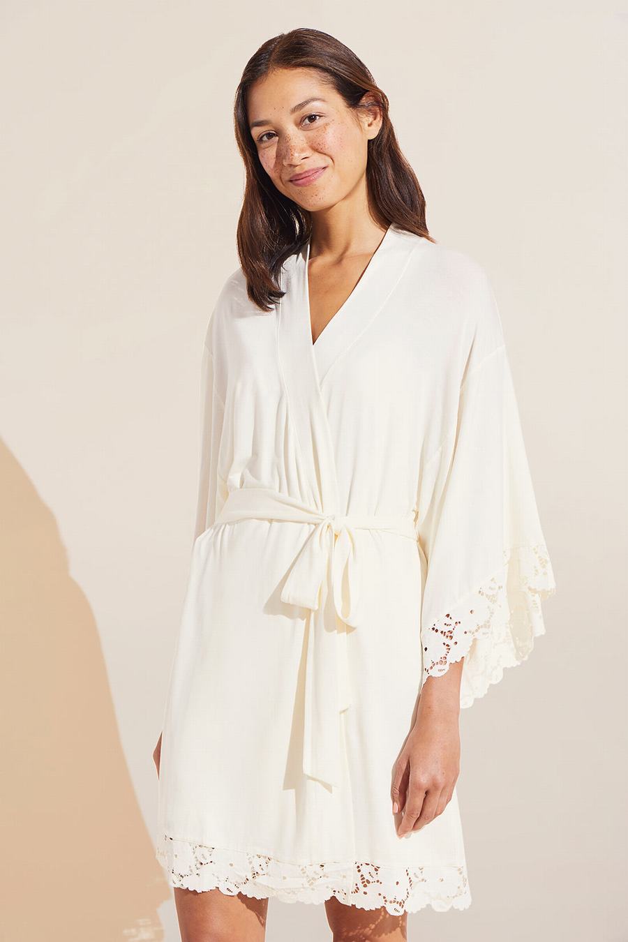 Eberjey Naya TENCEL™ Modal Women Robe White | ICB6369HC