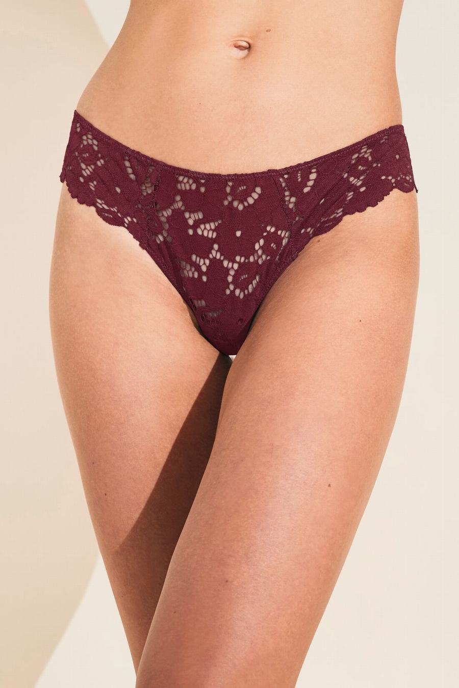 Eberjey Naya Women Bikini Panty Dark Red | QHO181OH