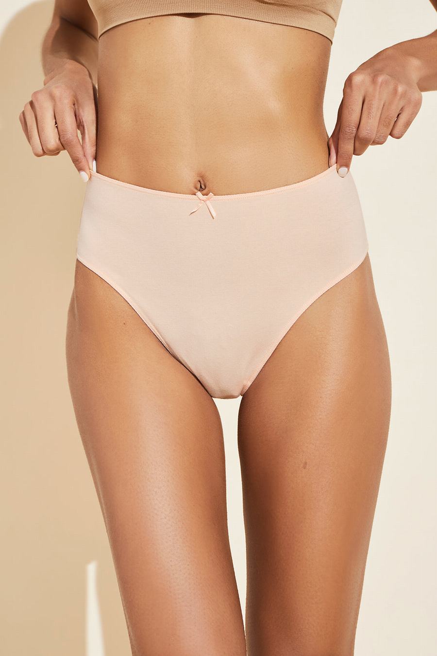 Eberjey Pima Stretch Cotton Highwaist Women Briefs Beige | AFX7666DO