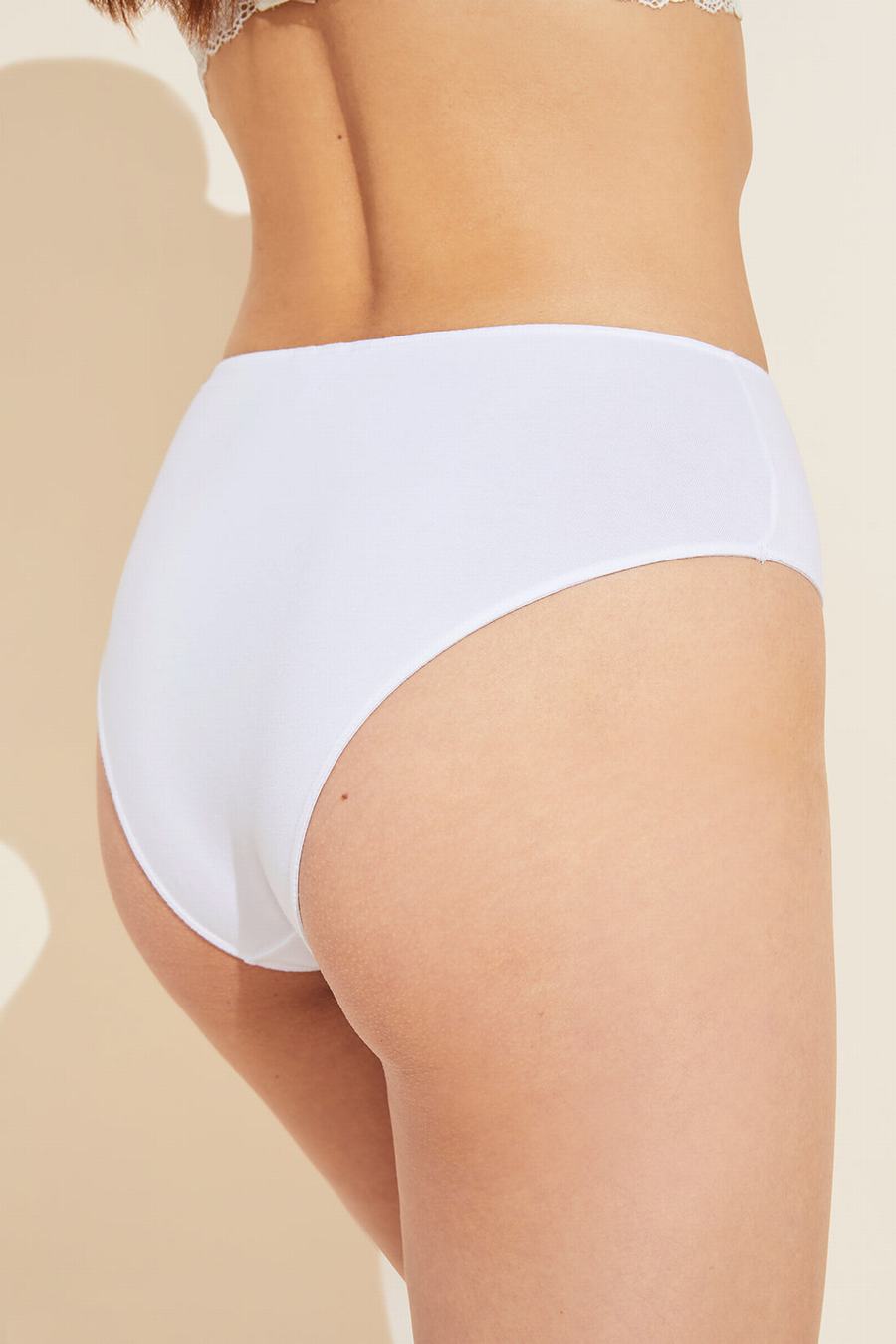 Eberjey Pima Stretch Cotton Highwaist Women Briefs White | XEW621UZ