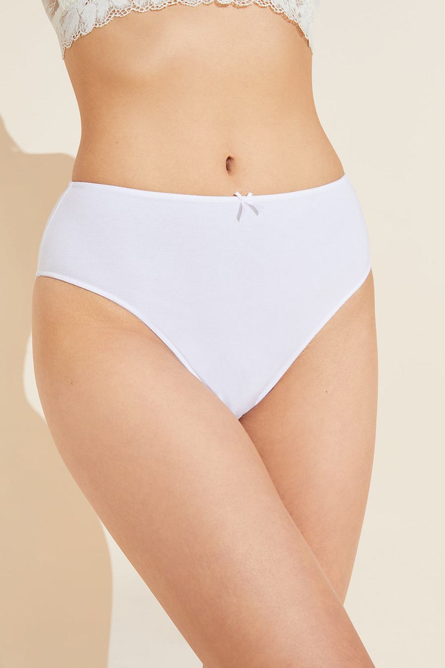 Eberjey Pima Stretch Cotton Highwaist Women Briefs White | XEW621UZ