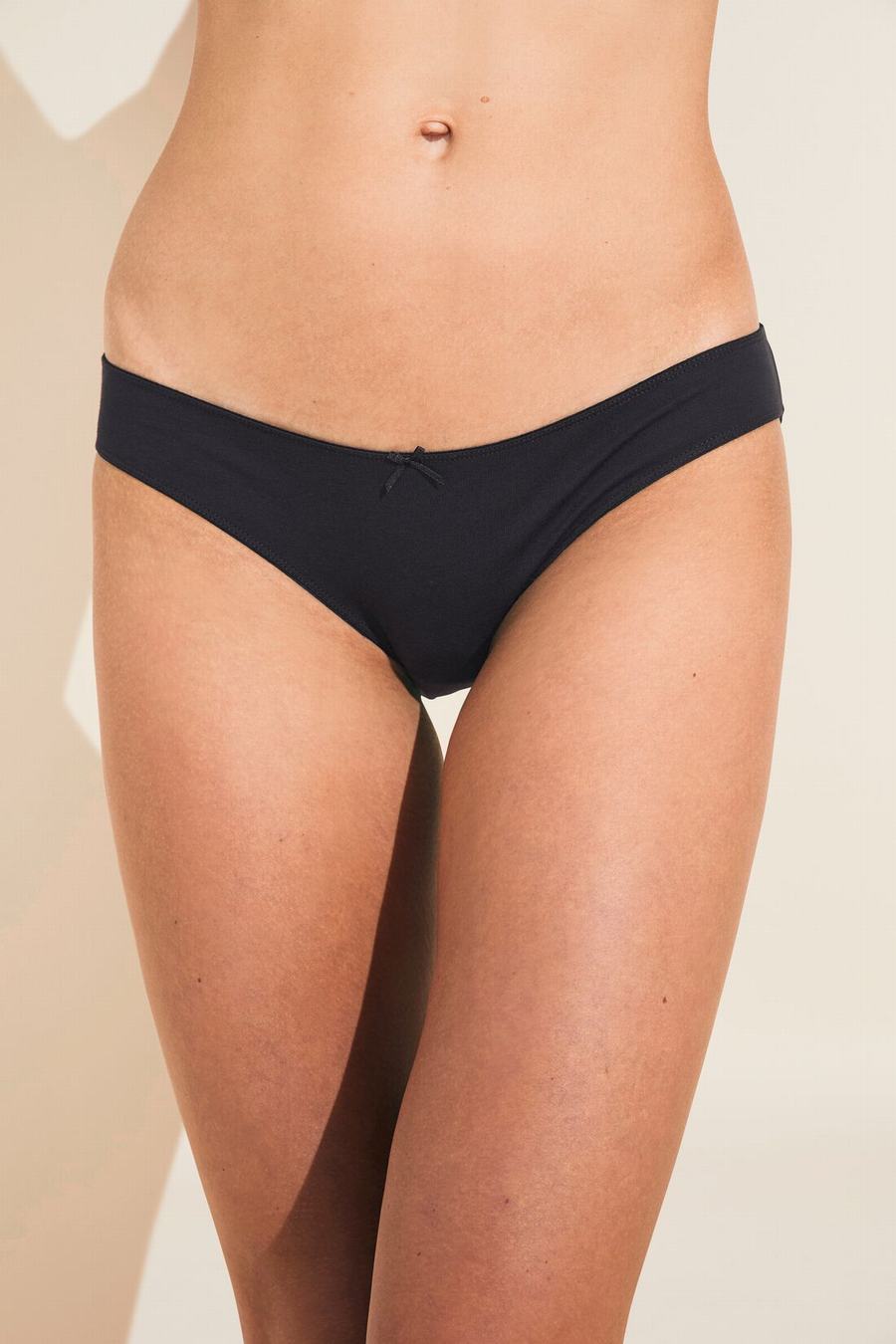 Eberjey Pima Stretch Cotton Women Bikini Panty Black | OEB655NW