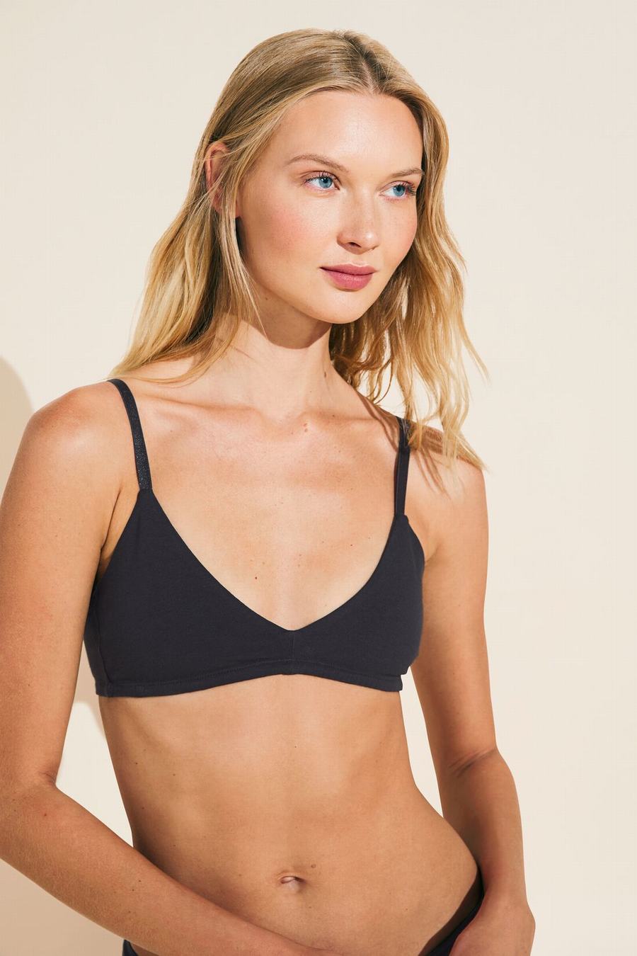 Eberjey Pima Stretch Cotton Women Bralettes Black | EMV5144JE