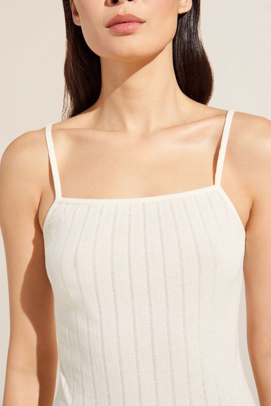 Eberjey Pointelle Cami Women Tank Top White | XSN5472MY