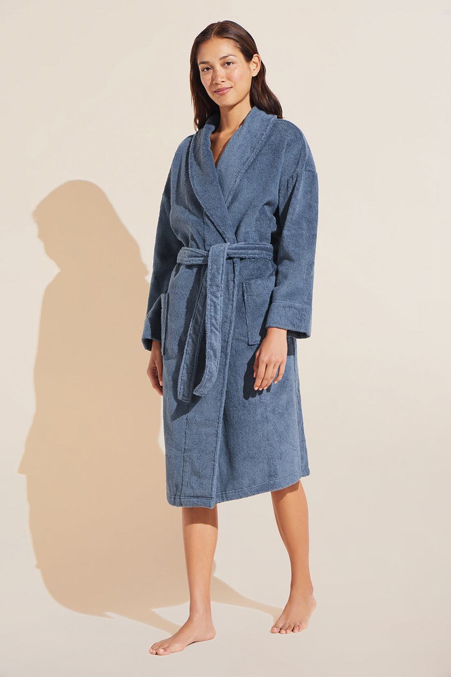 Eberjey Terry Gender Neutral Men Robe Blue | TTN8792QO