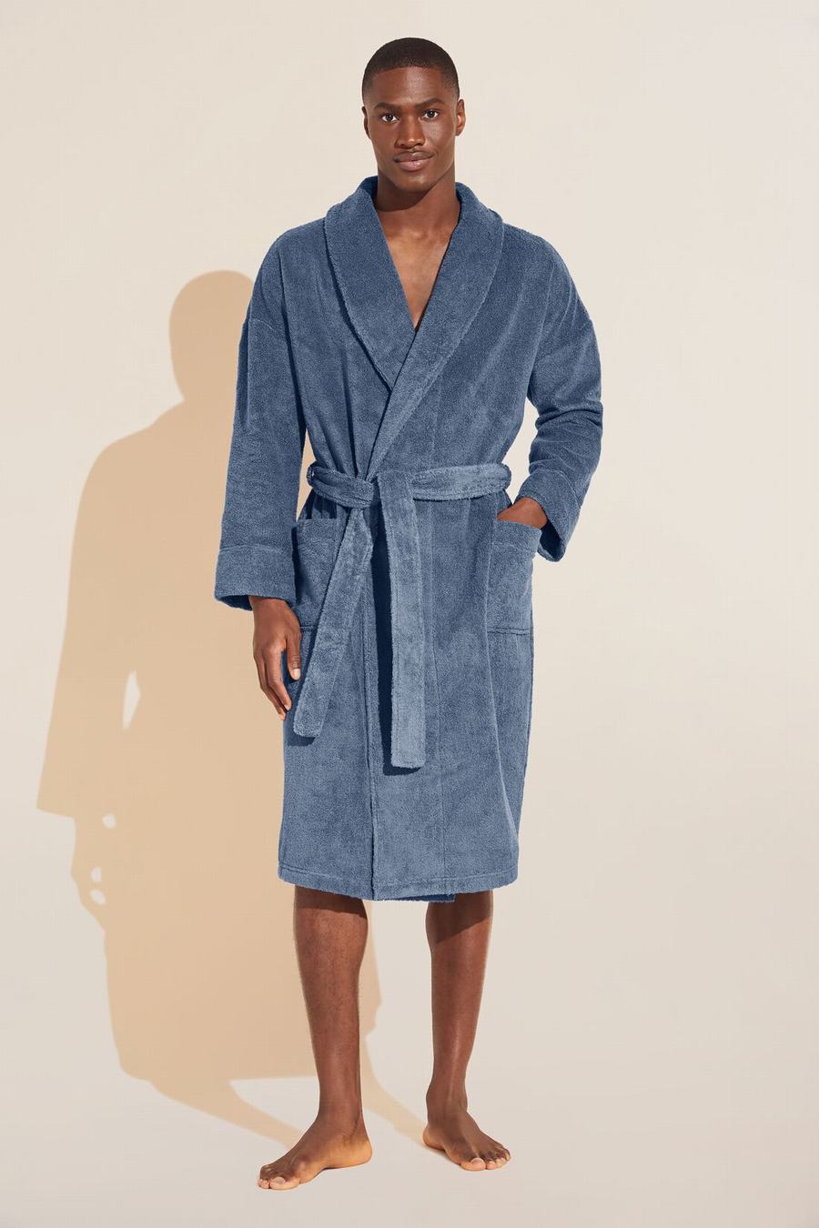 Eberjey Terry Gender Neutral Men Robe Blue | TTN8792QO